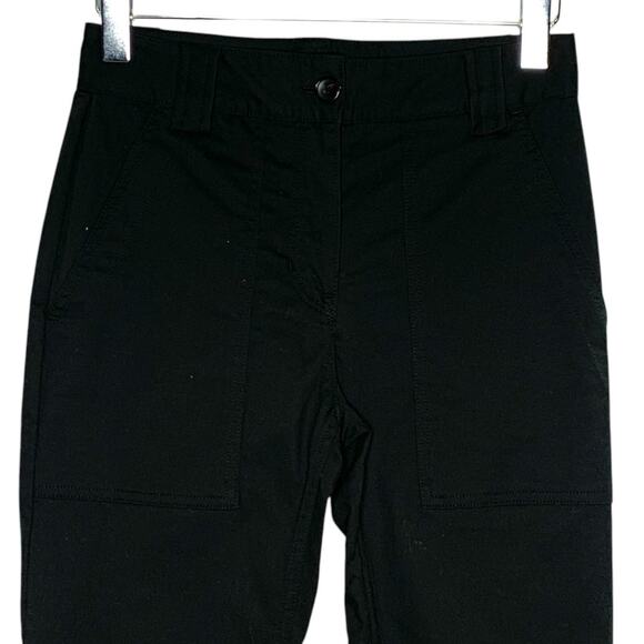 A.L.C. 2 Black Utility Large Front Pocket Chino Pants Straight Leg Cotton - Picture 4 of 9